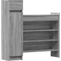 vidaXL Schoenenkast 100,5x28x100 cm bewerkt hout grijs sonoma eiken