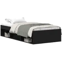vidaXL Bedframe zonder matras 100x200 cm spaanplaat zwart eikenkleurig