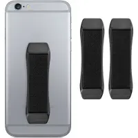 Kwmobile vingerhouder voor smartphone - Vingergreep voor hoesjes en achterkant telefoon - Zelfklevende finger holder - Set van 3 - Zwart