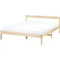 Beliani MADONE - Tweepersoonsbed - Lichtbruin - 140 x 200 cm - Dennenhout