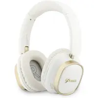GUESS Draadloze koptelefoon voor BT Headphones Enc Rectangle Metal Script - Wit