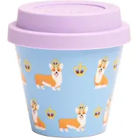 Quy Cup - 90ml Ecologische Reis Beker - Espressobeker “The Queen” met Paars Siliconen deksel 7x7x7cm