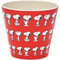 Quy Cup - 90ml Ecologische Reis Beker - Espressobeker “Peanuts Snoopy 4 Red” 7x7x7cm