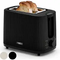 Princess Retro Broodrooster - Wave 142358 - Zwart - Compact - 7 Instelbare standen - Uitneembare Kruimellade - 930 Watt