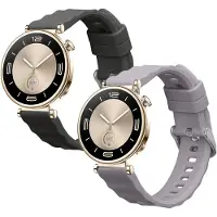 Kwmobile 2x horlogebandjes geschikt voor Huawei Watch GT6 41mm / GT5 Pro 42mm / GT5 41mm / GT4 41mm bandje - Smartwatch bandjes van TPU - Activity tracker horloge band in grijs / lavendel