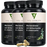 IK-Handelsgruppe Vita Elements Mariadistel Complex Set van 3 120 Capsules Silymarine Artisjok Paardenbloem Voedingssupplement