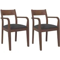 vidaXL Eetkamerstoelen met kussen, 2 stuks, bruin, massief rubberhout
