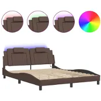 vidaXL Bedframe "Viana" met LED zonder matras bruin 160x200 cm