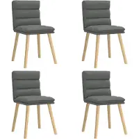 vidaXL Eetkamerstoelen 4 st stof donkergrijs