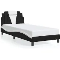 vidaXL Bedframe "Viana" zonder matras, zwart en wit, 80x200 cm, kunstleer
