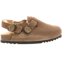 Scholl Klomp Women Fae Backstrap Suede Fur Taupe-Schoenmaat 39
