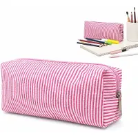 VHV - Etui - Grote Pennenzak - Duurzaam - Polyester - Soepele Rits - 21x7.5x8 cm -Voor School,Kantoor - Dieproze