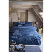 Pip studio Dekbedovertrek Sundara Wood Donkerblauw 240x200/220 cm