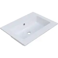 Arcqua mira wastafel enkel zonder kraangat 61x46x16 cm glans wit