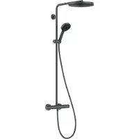 Hansgrohe Pulsify S Puro opbouw regendouche 1jet met EcoSmart en EcoStat Fine brushed black chrome