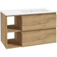 Kielle Nefia - Kast met spoelbak 90 cm, rechter uitvoering, goud eiken 50027S90R1