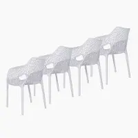 Garden Impressions Air XL kunststof tuinstoel wit set van 4 stuks