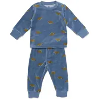 HEMA Babypyjama velours dino blauw (blauw)