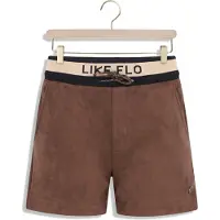 Like Flo imitatieleren regular fit casual short - bruin Korte broek Meisjes Imitatieleer - maat 134/140