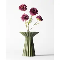 HEMA Vaas ⌀20x24.5cm Zwier keramiek ribbel groen (groen)