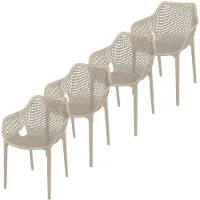 Garden Impressions Air XL design tuinstoel taupe 4 stuks