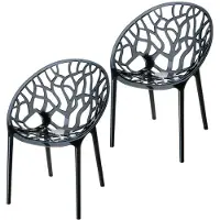 Garden Impressions Crystal tuinstoel zwart - 2 stuks