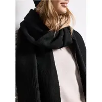 Street One Dames Lange, fijngebreide sjaal in effen kleur - Zwart - One size