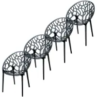 Garden Impressions Crystal tuinstoel zwart - 4 stuks