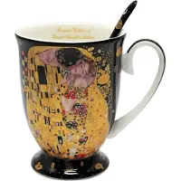 Queen Isabell - Porseleinen mok met lepel - Klimt Kiss - 300ml