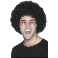 Smiffys Zwarte afro pruik voor volwassen - Verkleedpruik - One size