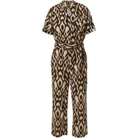 Comma Jumpsuit lichtbeige / karamel / zwart