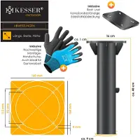 Kesser Universele Bodemplaat - Parasolvoet met grondanker om in te betonneren - 16 x 16 cm - Antraciet