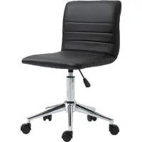 Markenlos Bureau stoel voor kinderen, draaibaar, met kunstlederen bekleding - zwart