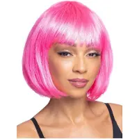 Smiffys Mooie roze bob pruik Partyrama
