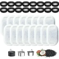 Sonstiges Katzenbrunnen vervangingsfilters, 32 stuks | 16 koolstoffilters, 16 schuimfilters | geschikt voor drinkfonteinen van 3,2 liter/2 liter