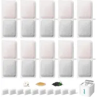 Sonstiges Vervangingsfilters voor drinkfonteintjes, 20 stuks: 10 koolstoffilters en 10 schuimfilters, geschikt voor kattenfonteintjes van 3,2 liter (model P08)