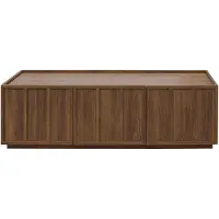 CALICOSY - TV-meubel met 3 deuren in notenhoutlook B140 cm - ABEL