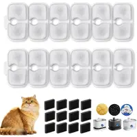 Sonstiges Katzenbrunnen: Vervangingsfilters, 12 stuks, geschikt voor Petlibro Dockstream PLWF005/PLWF105/PLWF115, met schuimfilters