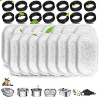 Sonstiges Filter voor kattenfontein, 32 stuks | 16 schuimfilters, 16 koolstoffilters | geschikt voor roestvrijstalen drinkfonteinen van 3,2 liter / 2 liter