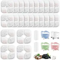 Sonstiges Katzenfonteinfilters, 24 stuks, met 2 slangen | Vervangingsfilters met actieve kool en hars | Compatibel met de Catit Pixi drinkfontein