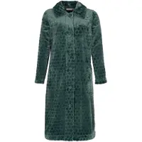 Pastunette Dames Badjas met Knopen - Knoopsluiting - Super Zacht Fleece - Groen - maat S (40-42)
