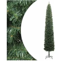 vidaXL Kunstkerstboom smal met standaard 270 cm PVC
