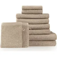 Blumtal Terry Handdoeken Set - 2 x Baddoek & 4 x Handdoek & 2 x Gasten Handdoekje & 2 x Washandje: Taupe