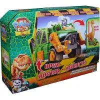 Paw Patrol - De Dino Film - Megasaurus Dino -Voertuig met een opblaasbare speelgoeddinosaurus van 76,2 cm en Rocky-actiefiguur
