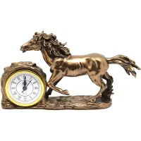 Queen Isabell - Klok - Decoratief staand klokbeeldje galopperend paard - Bruin