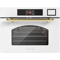 ILVE Compact 45cm 3 in 1 oven/stoom/magnetron Nost. Wit Messing - Inbouw