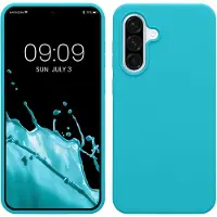Kwmobile telefoonhoesje geschikt voor Samsung Galaxy A36 5G - Hoesje met siliconen coating - Smartphone case in ijsblauw