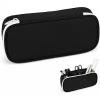 VHV - Etui - Grote Etui - 22x5.5x10 cm - Ruime Pennenzak met Elastische Penhouders - Multifunctionele Etui voor School & Kantoor - Duurzaam Design - Zwart