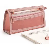 VHV - Transparante Etui - 22 cm - Doorschijnende Pennenzak voor Examens - Ruim Design voor Liniaal & Stationery - Stevige Mesh - Handig Handvat - Lichtgewicht