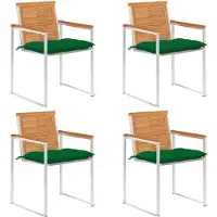 vidaXL Tuinstoelen 4 st met kussens massief acaciahout